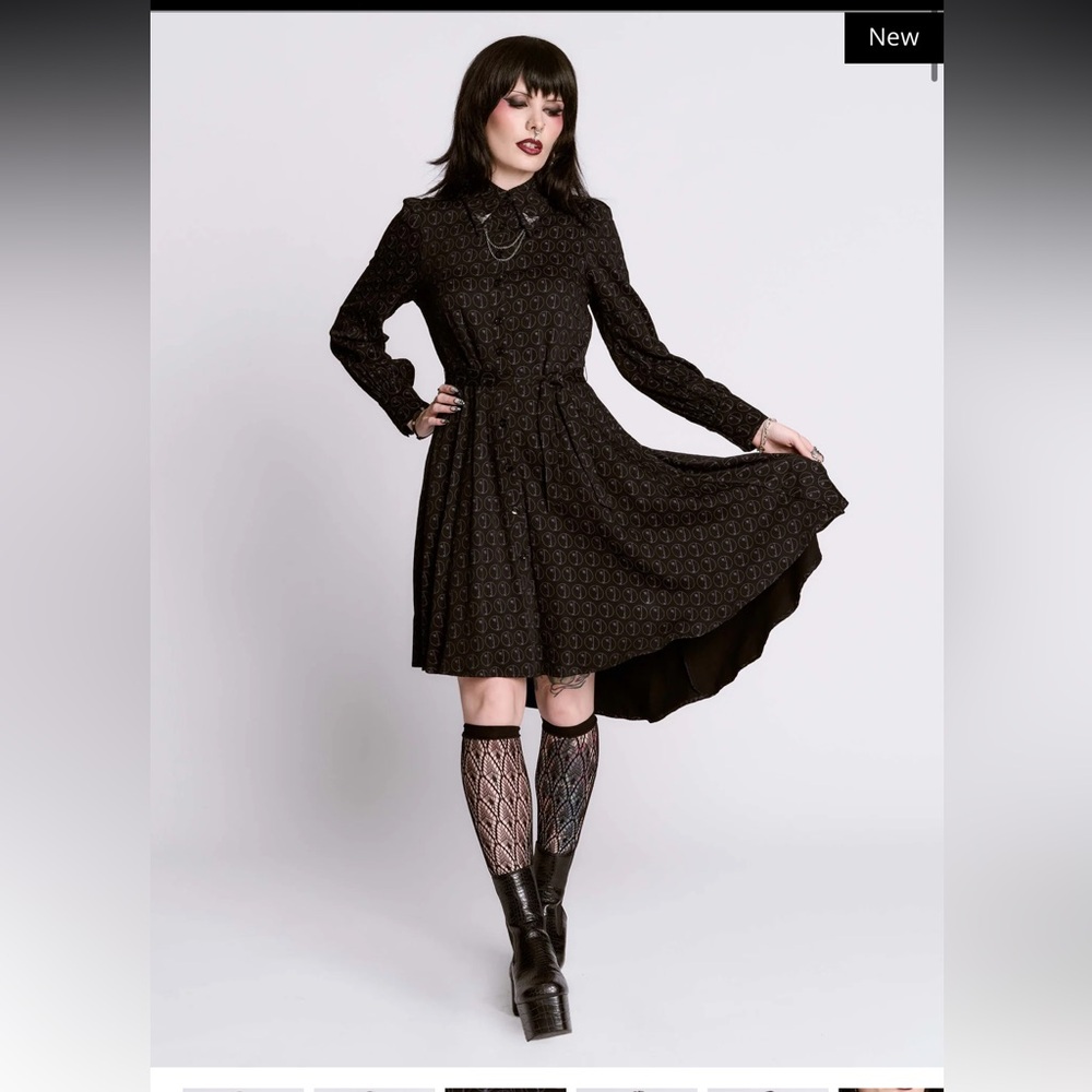 Bauhaus She’s in Parties Midnight Hour Collab Limited Goth Bat Gothic Dress 2x